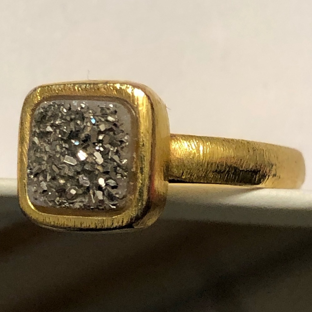Anthropologie moon dust gold ring